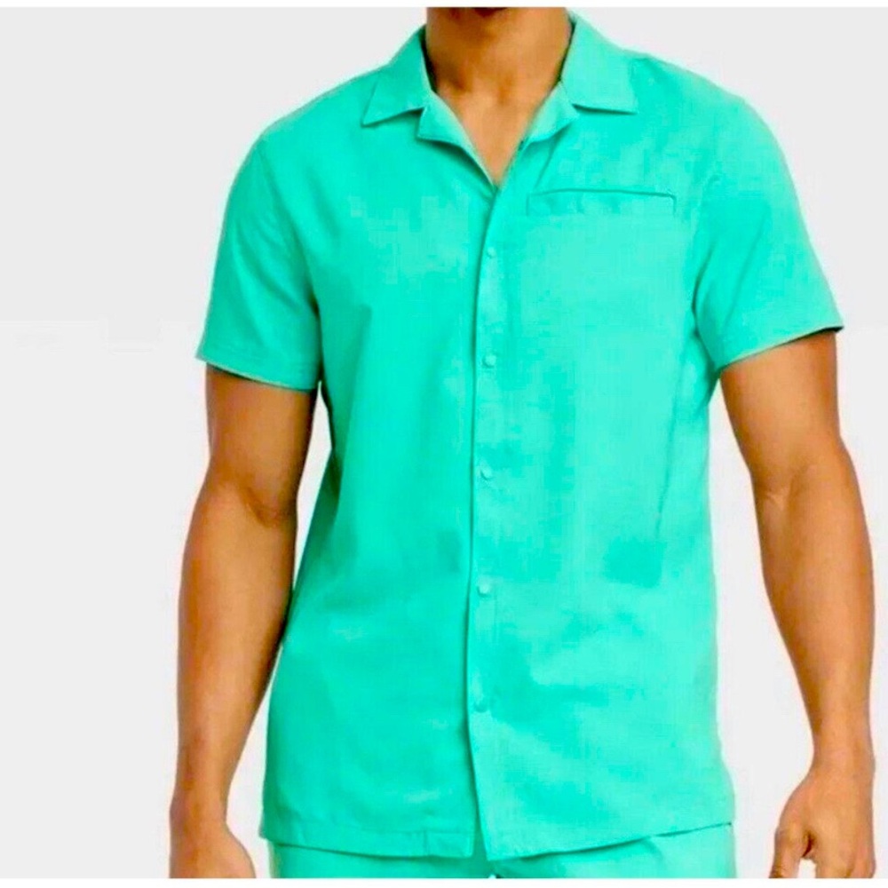 All In Motion Short Sleeve Shirt Size L In Aqua Green.